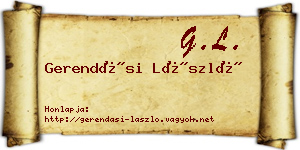 Gerendási László névjegykártya